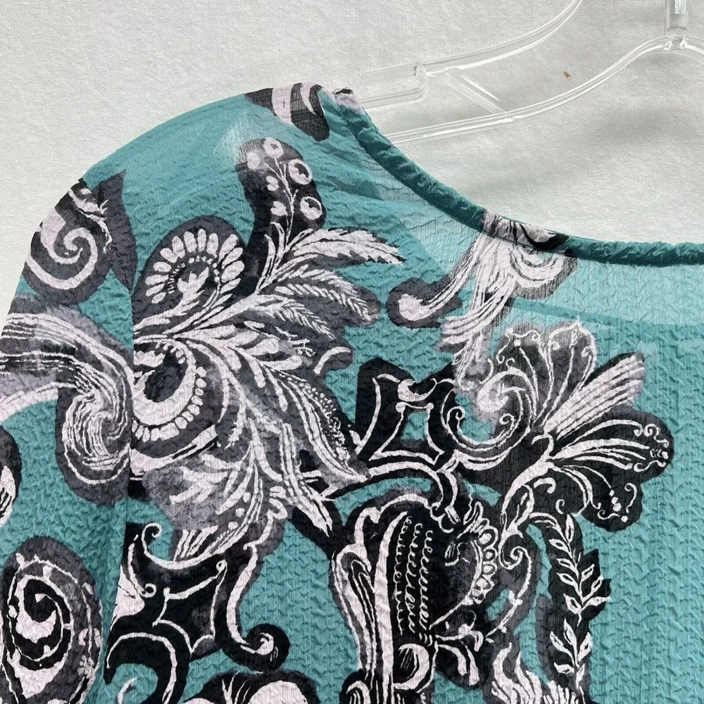 Intimately Free People Slip Dress SMALL Symphony Jade Combo Printed Bell Sleeve_4
